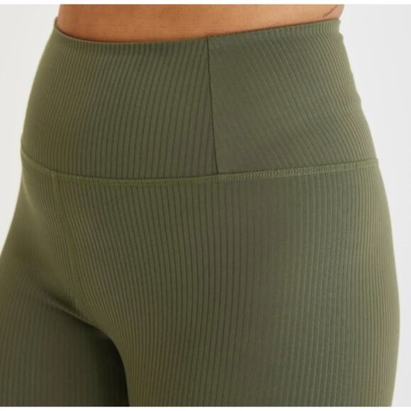 Girlfriend Collective Rib High-Rise Legging Olive Green - Picture 2 of 6